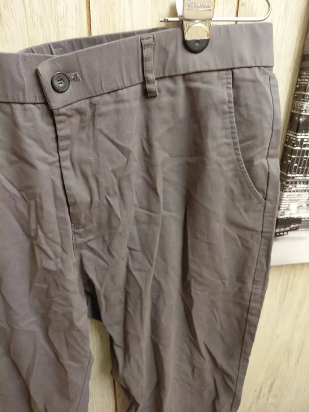 Men's Gray Skinny Fit Chino Pants 36x32